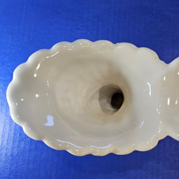 Abingdon White Double Cornucopia Flower Vase Made in USA - Picture 5 of 10